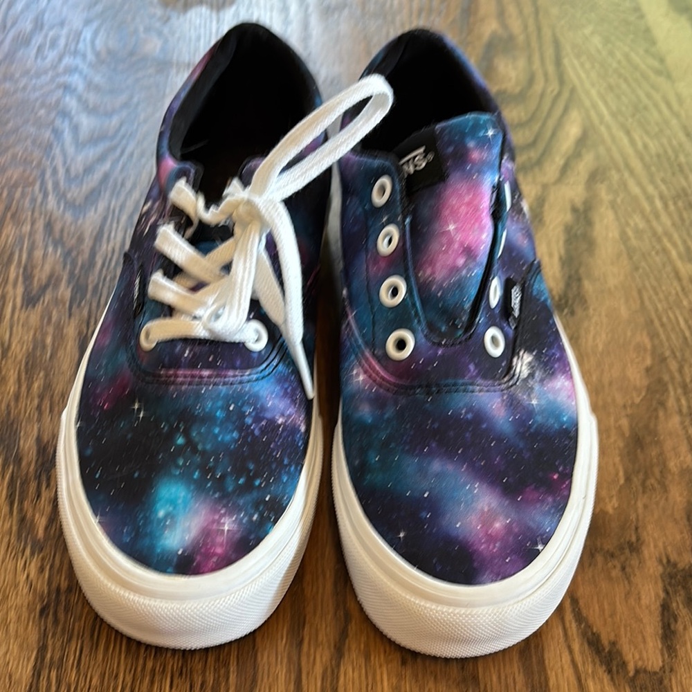 Vans Black and Purple Cosmic Sneakers